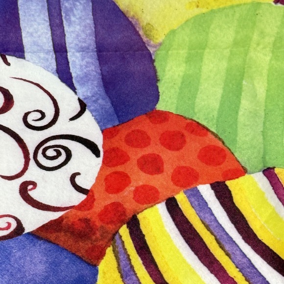 Vintage Barb Tourtillotte Multicolor Easter Egg Garden Flag 37x27 - Picture 2 of 4